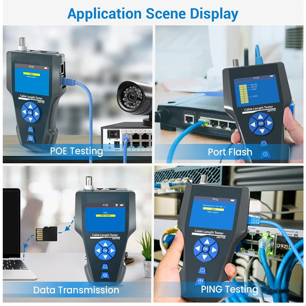 NOYAFA NF-8601S Network Cable Tester Anti-Interference Cable Tracker PING Tester RJ45 RJ11 Measure Length Tester Network Tools