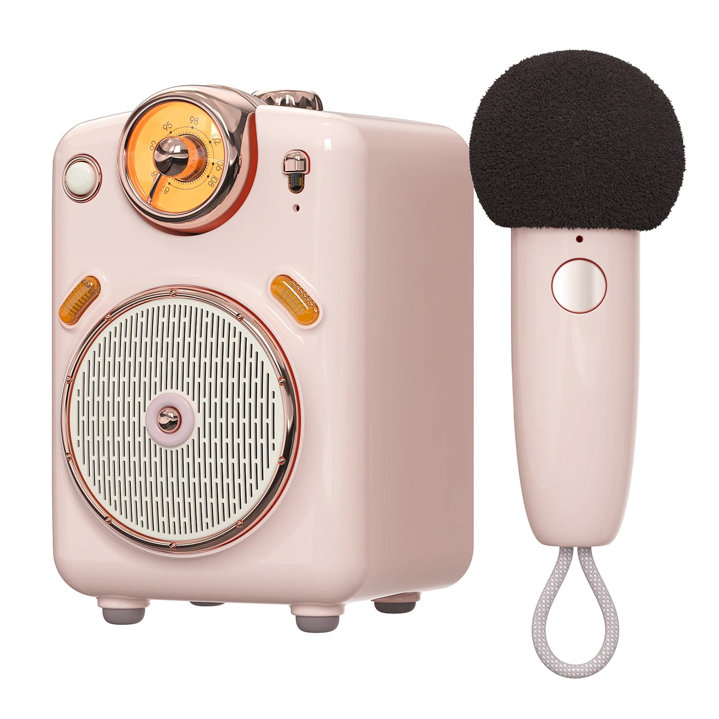 Divoom Fairy-OK Retro Mini Karaoke Speaker with Microphone Karaoke Function with Voice Change, FM Radio, TF Card