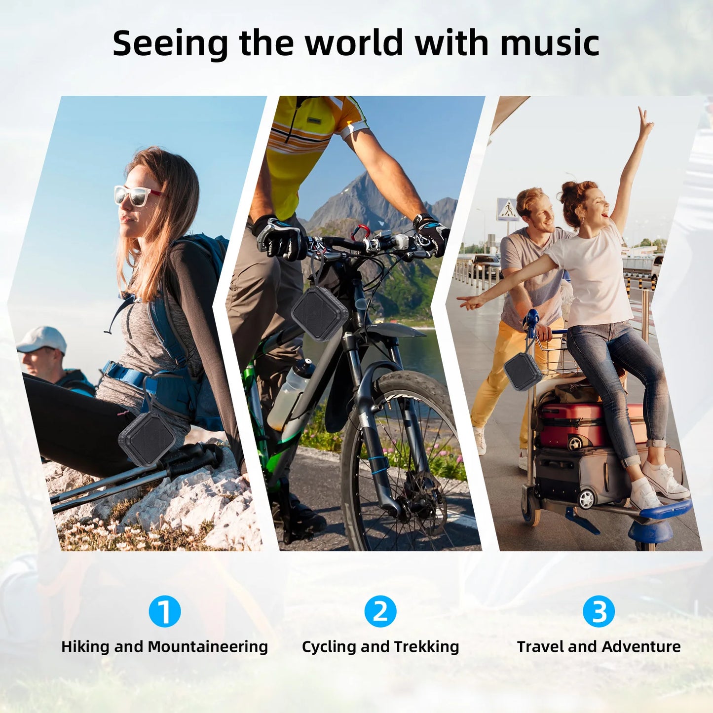 Portable Bluetooth Speaker - Bluetooth 5.0 Music Box, TF Cards/USB Playback, Party, Sports Travel