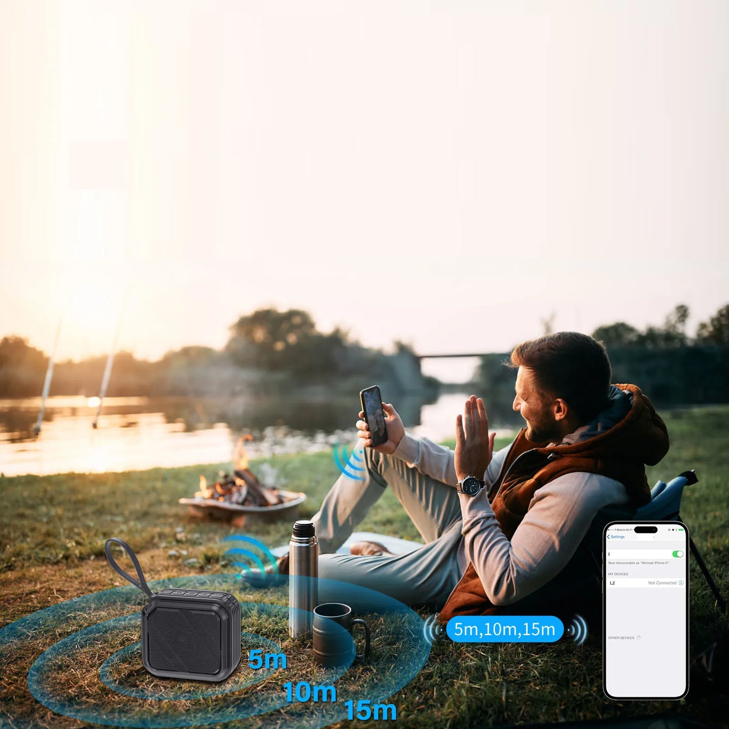 Portable Bluetooth Speaker - Bluetooth 5.0 Music Box, TF Cards/USB Playback, Party, Sports Travel