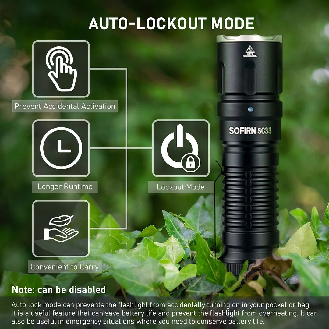 Sofirn SC33 LED Tactical Flashlight XHP70.3 HI 5200lm Powerful 21700 Type C Rechargeable Torch E-switch Outdoor Light