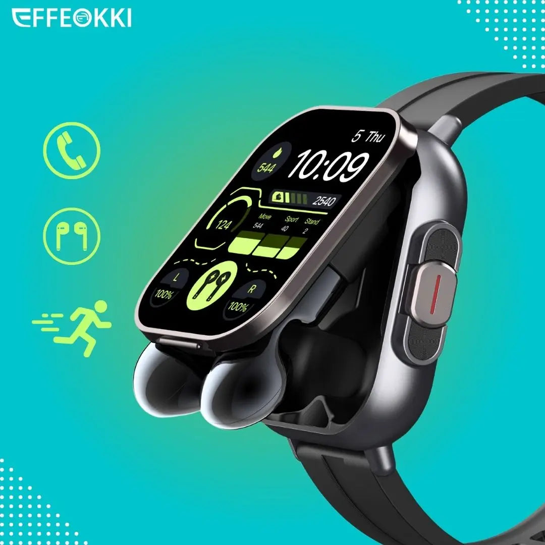D8 2-In-1 Smartwatch with Headphone 2" Bt Call NFC Sleep Monitor Smart Watch Earbuds Compatible With iPhone Android 2025