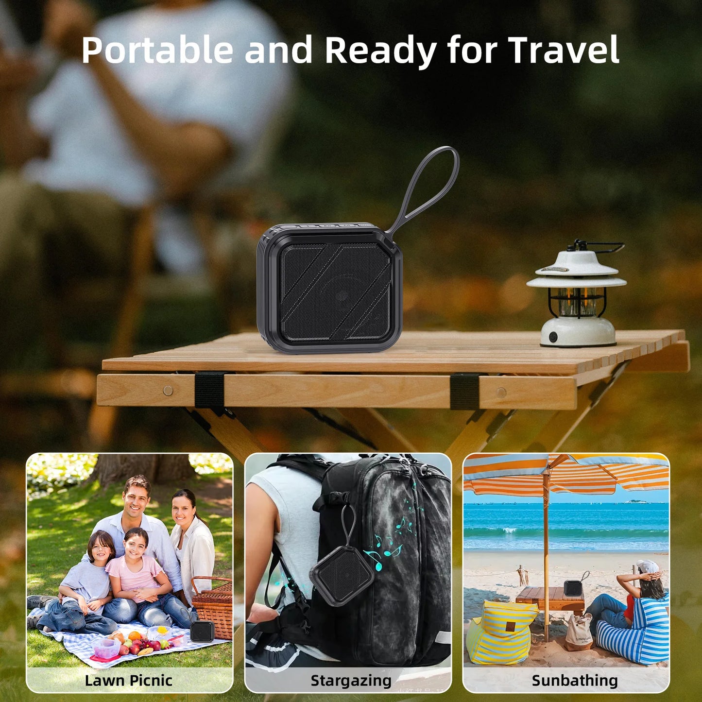 Portable Bluetooth Speaker - Bluetooth 5.0 Music Box, TF Cards/USB Playback, Party, Sports Travel